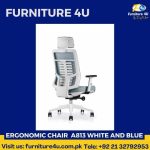 Ergonomic Chair A813 White And Blue