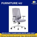 Revolving Chair B806 White And Grey