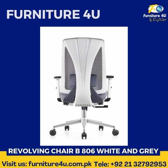Revolving Chair B806 White And Grey