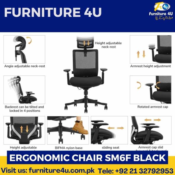 Ergonomic Chair SM6F Black